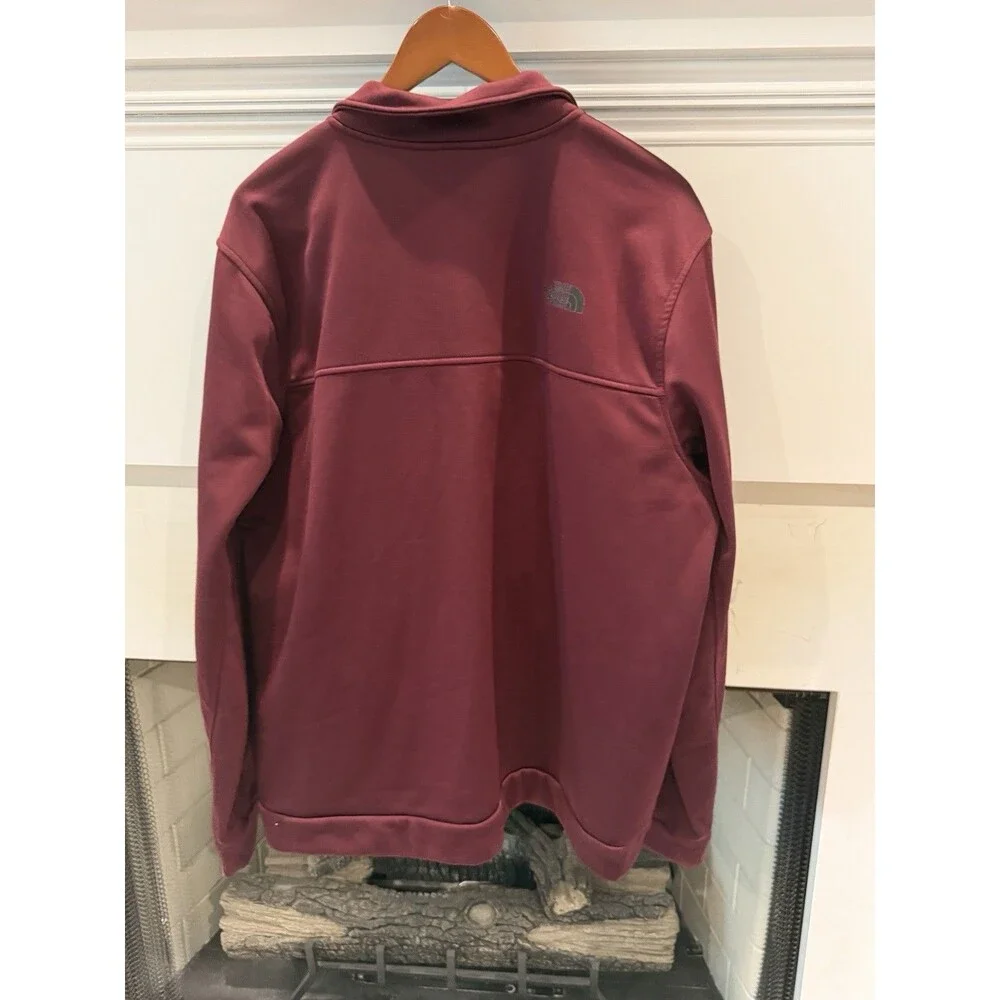 The North Face Tech Fleece Full Zip Jacket Dark Red Men's Size XL Performance